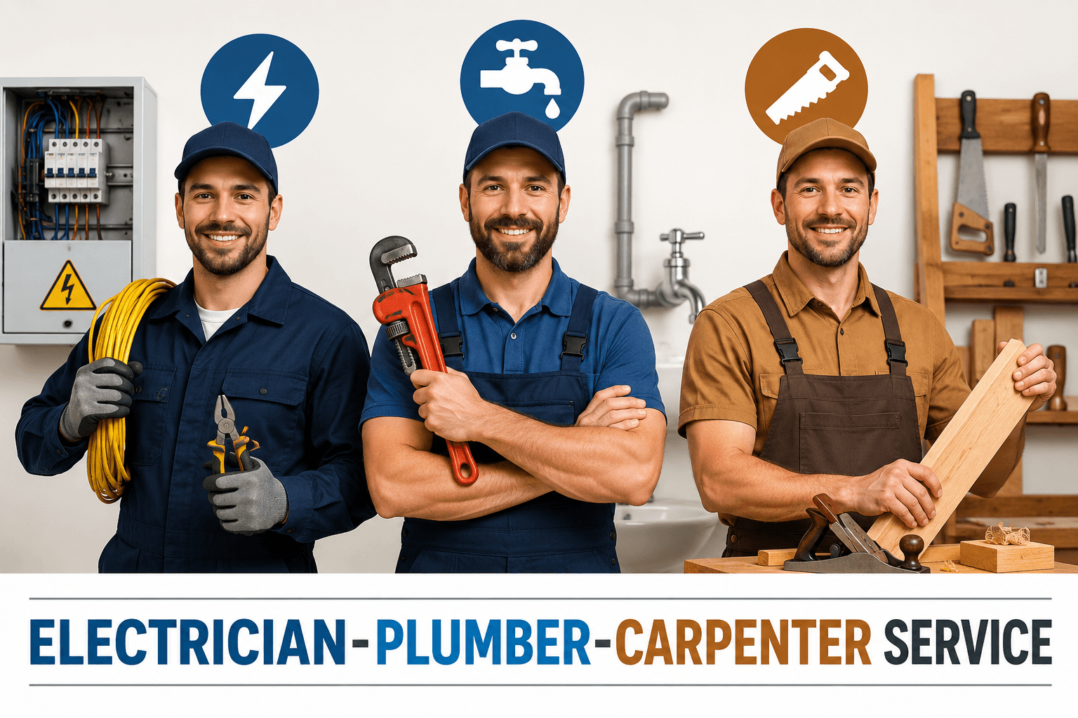 Electrician, Plumber & Carpenter